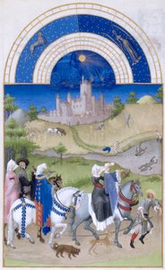 Très Riches Heures du Duc de Berry Folio 8, geri: Ağustos by Limbourg Brothers