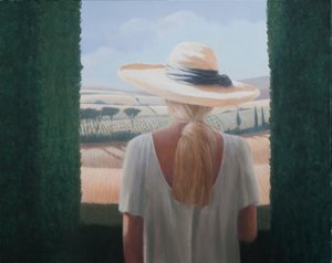 Kız, arkadan görünüm, Toskana, 2012 (tuval üzerine akrilik)