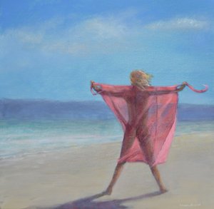 Sahilde Pembe Sari by Lincoln Seligman