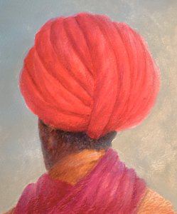 Kırmızı Türban Sarı Ceket by Lincoln Seligman