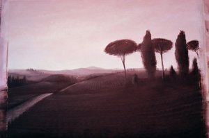 Tuscan Manzarası, 1992 (kağıt üzerinde akrilik) by Lincoln Seligman