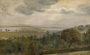 Bulutlu Geniş Manzara, c.1850 by Lionel Constable