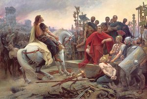 Vercingetorix kollarını Julius Caesar