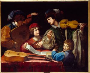 Leonello Spada (1576-1622) 1615 tarafından bir Konser Tablosu yakl. Güneş. 1,43x1,72 m