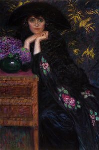 Violette Kadın Portresi Figürü, 1920. by Lionne