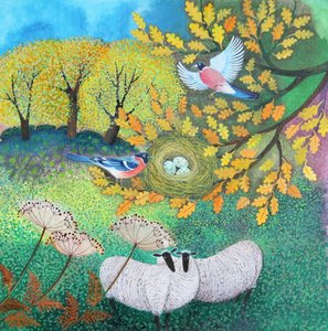 Boğa ispinozları, 2021 (tuval üzerine akrilik) by Lisa Graa Jensen