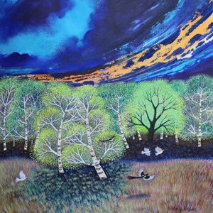 Akşam Gökyüzü, 2023 (tuval üzerine akrilik) by Lisa Graa Jensen