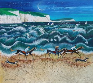 Midnight Riders, 2020 (kağıt üzerine akrilik) by Lisa Graa Jensen
