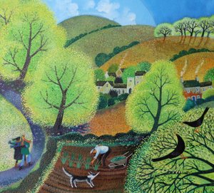 Bir gezintiye çıktı, 2016, (kağıt üzerine akrilik mürekkepler) by Lisa Graa Jensen