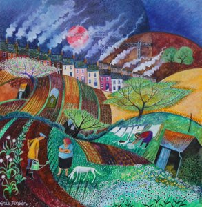 Dumanlı Bacalar, 2018 (kağıt üzerinde pastel) by Lisa Graa Jensen