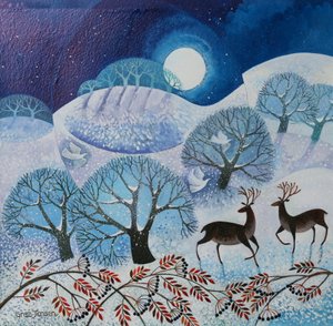 Snowy Land, 2017, (kağıt üzerine akrilik mürekkepler) by Lisa Graa Jensen
