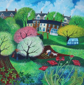 Suburbia, 2018 (kağıt üzerine akrilik) by Lisa Graa Jensen