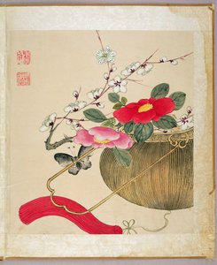 One of a series of paintings of flowers and insects, late 19th century 