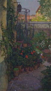 Triptik veya çiçek açan bahçe (yan panel) 1907