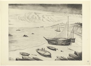 Les Vaisseux plajına demirlemiş sekiz gemi (orijinal başlık) by Lodewijk Schelfhout (signed by artist)