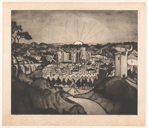 Avignon (orijinal başlık) by Lodewijk Schelfhout (signed by artist)