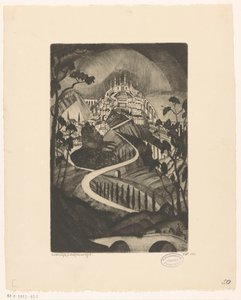 Berg La Montagne (nesne üzerindeki orijinal başlık) by Lodewijk Schelfhout (signed by artist)