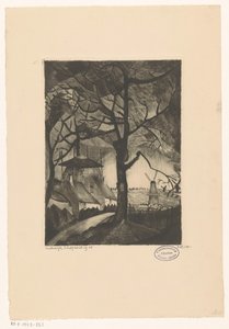 Çiftlik Les Fermes (nesne üzerindeki orijinal başlık) by Lodewijk Schelfhout (signed by artist)