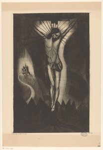İsa çarmıhta Le Christ II (orijinal başlık) by Lodewijk Schelfhout (signed by artist)