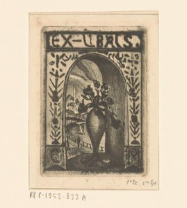 Ekslibris, C. van der Meulen by Lodewijk Schelfhout (signed by artist)