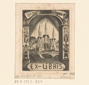 T. Mengelberg tarafından ekslibris by Lodewijk Schelfhout (signed by artist)