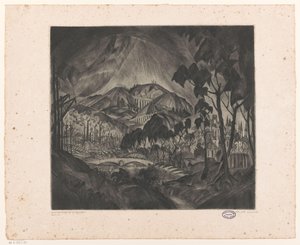 Sanayi ile tepelik manzara Evrim (nesne üzerindeki orijinal başlık) by Lodewijk Schelfhout (signed by artist)