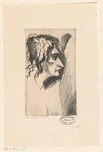 Bir kadının başı Tete de femme IV (orijinal başlık) by Lodewijk Schelfhout (signed by artist)