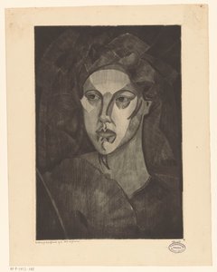 Bir kadının başı Tete de femme I (nesne üzerindeki orijinal başlık) by Lodewijk Schelfhout (signed by artist)