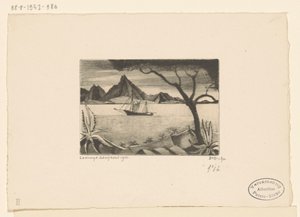 Bir koyda yelkenli gemi Le Bateau (orijinal başlık) by Lodewijk Schelfhout (signed by artist)
