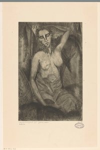 oturan kadın Femme assise (nesne üzerindeki orijinal başlık) by Lodewijk Schelfhout (signed by artist)