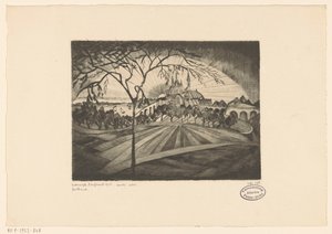 Gün batımı Şezlong (nesne üzerindeki orijinal başlık) by Lodewijk Schelfhout (signed by artist)