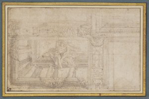 Ignudo, Sala di Ulisse, Palazzo Poggi, Bologna