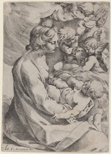 Meleklerle Madonna ve Çocuk by Lodovico Carracci
