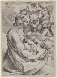 Melekler ile Madonna ve Çocuk by Lodovico Carracci
