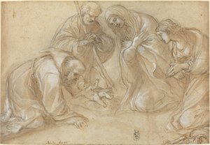 Aziz Francis ve Agnes ile Doğuş by Lodovico Carracci