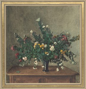 Küçük Krizantem Buketi, 1862. by Léon Bonvin