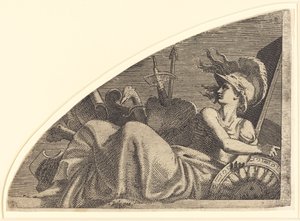Bellona Kupalarının Üzerinde Oturmuş by Léon Davent after Francesco Primaticcio