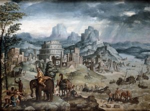 Trasimene Gölü Savaşı (tuval üzerine yağlıboya) by Léonard Thiry