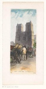 Ön planda kitapçılar ile Paris'te Notre-Dame görünümü Paris Notre Dame les bouquinistes (nesnenin başlığı) by Léopold Robin