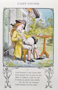 'Cadet Roussel', popüler şarkı, Hetzel tarafından yayınlandı, 19. yüzyılın sonlarında (renkli gravür)
