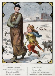 Popüler şarkı “The Good King Dagobert” için Lorenz Frolich (1820-1908) tarafından yapılan illüstrasyon. Baskı J. Hetzel. 1880 civarında. by Lorens Frolich