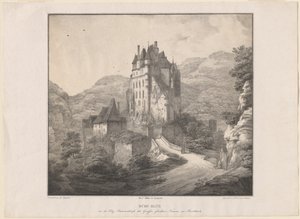Eltz Kalesi by Lorenz Ekemann Allesson, after Domenico Quaglio
