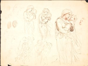 "Koldaki çocuk" motifi için daha fazla eskiz by Lorenz Frølich