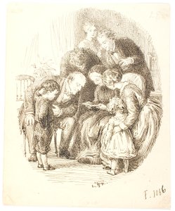 Sesli okuma. Aile grubu by Lorenz Frølich