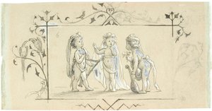 Müzik aletleri ile üç çocuklu skeç by Lorenz Frølich