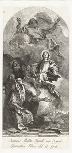 Aziz Joachim ve Anna, Baba ve Bakire Tanrı ile Meryem ve Tanrı Baba ile Aziz Anna ve Joachim by Lorenzo Baldissera Tiepolo
