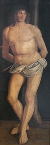 St Sebastian, 1490 sonrası (tuval üzerine temper) by Lorenzo Costa