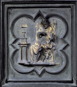 Aziz Augustine, San Giovanni Vaftizhanesinin Kuzey Kapılarının H paneli, 1403-24 (bronz)
