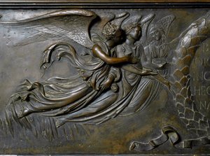 İki melek, St. Zenobe Kutsal Mezarının detayı. (Bronz kabartma,1432-1442) by Lorenzo Ghiberti
