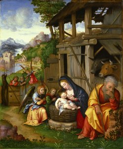 "" Nativite "" Lorenzo Leonbruno (1480-1537) tarafından yapılan tablo ayet 1515 Ulusal Batı Sanatı Müzesi, Tokyo